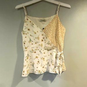 Floral Tank Top- Wrap with Front Tie